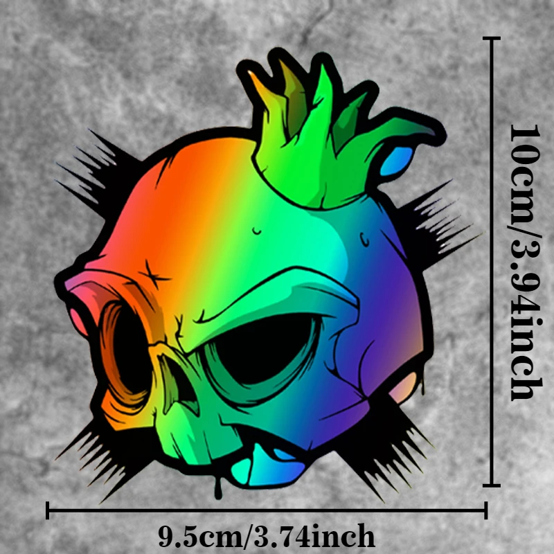 1pc Skull Head Motorcycle Stickers Racing Style for DIY Motorbike Fuel Tank Front Fairing Cover Scratch Scooter Vinyl Decals