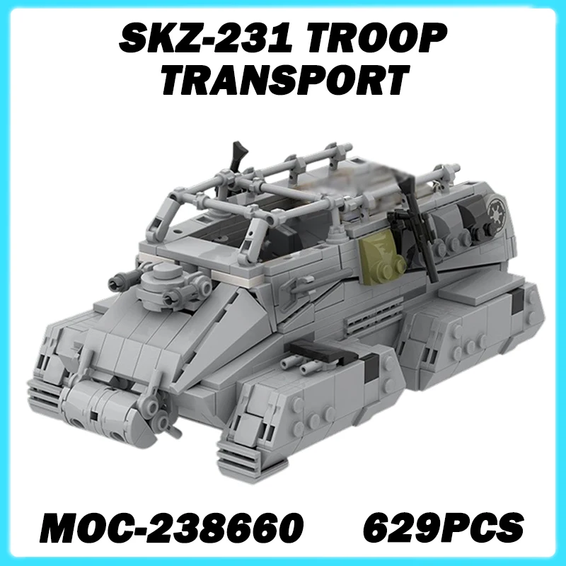 

629PCS MOC-238660 Imperial SKZ-231 Troop Transport Space War Series Movie Model Building Block Bricks Creative Assembly Toy Gift