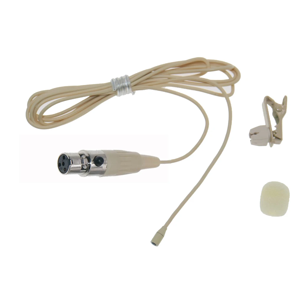 TL48 Very Very Mini Clip-On Lavalier Microphone For Sennheiser Shure MiPro AKG TA4F TA3F Dual Ear Hanging HeadMic 3.5mm TA4F