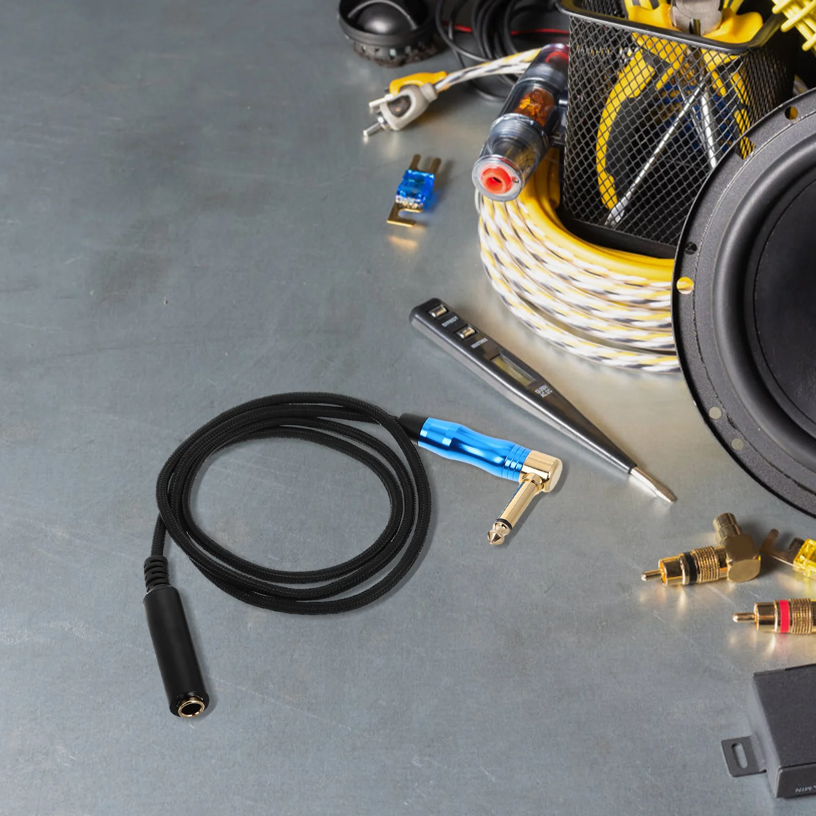 

1M Audio Extension Cable Right Angle 6.35Mm Male To Female Connector High-Fidelity Stereo Sound Durable For Audio Video