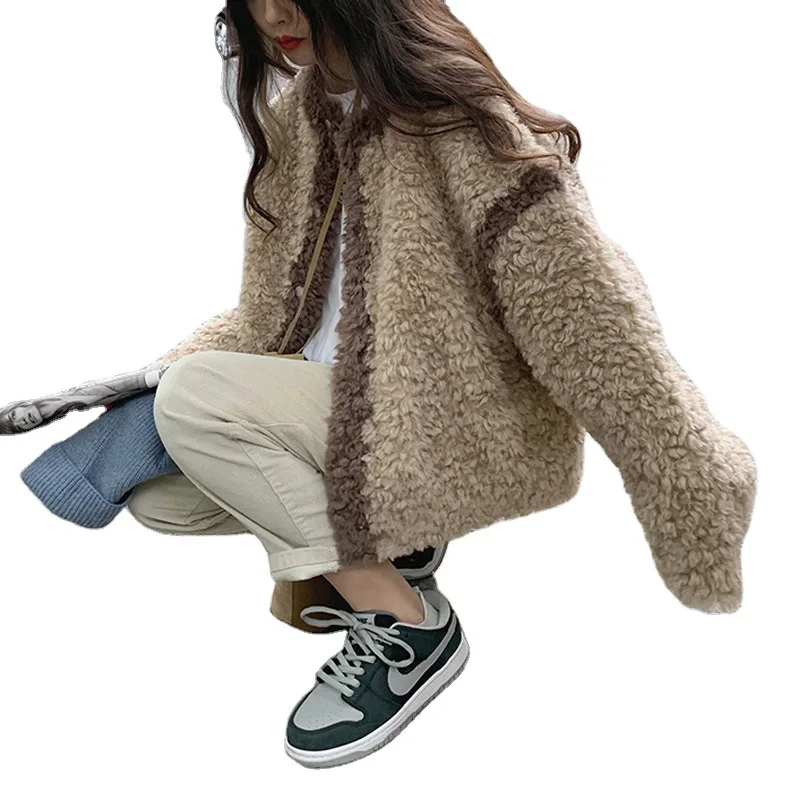 Lamb Fur Integrated Korean Version Loose 2020 Winter New Fur Show Thin Plush Female Sheep Shearing Coat