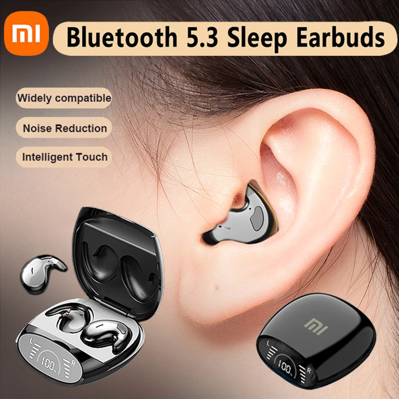 Xiaomi-auriculares invisibles para dormir, audífonos inalámbricos estéreo con Bluetooth 5,3, cancelación de ruido oculta, Control táctil deportivo