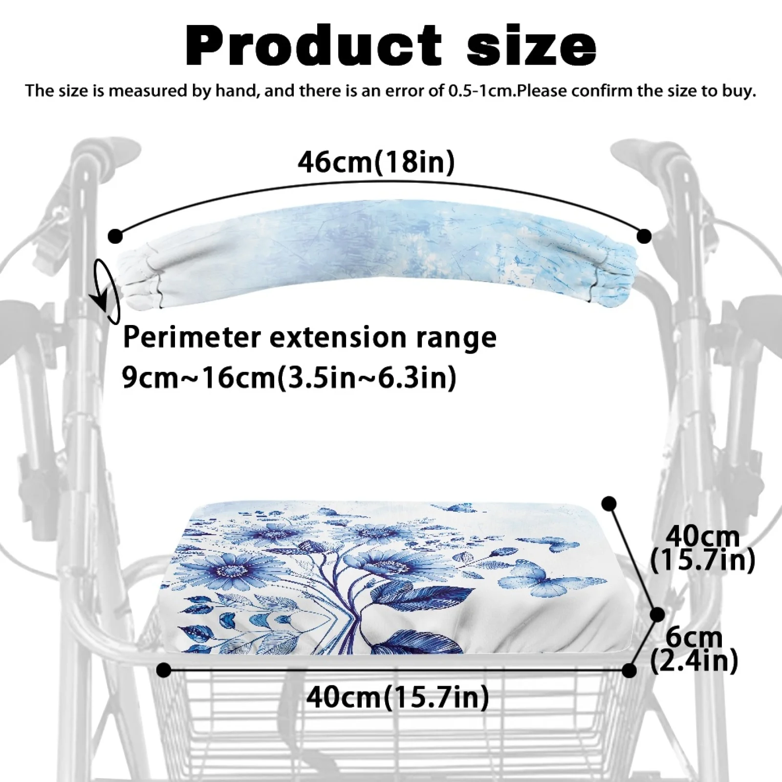 Coloranimal Floral Butterfly 2 Pcs Walker Seat Cushion for Unisex Walker Rollator Seat Back Cover 2026 Collection view 6