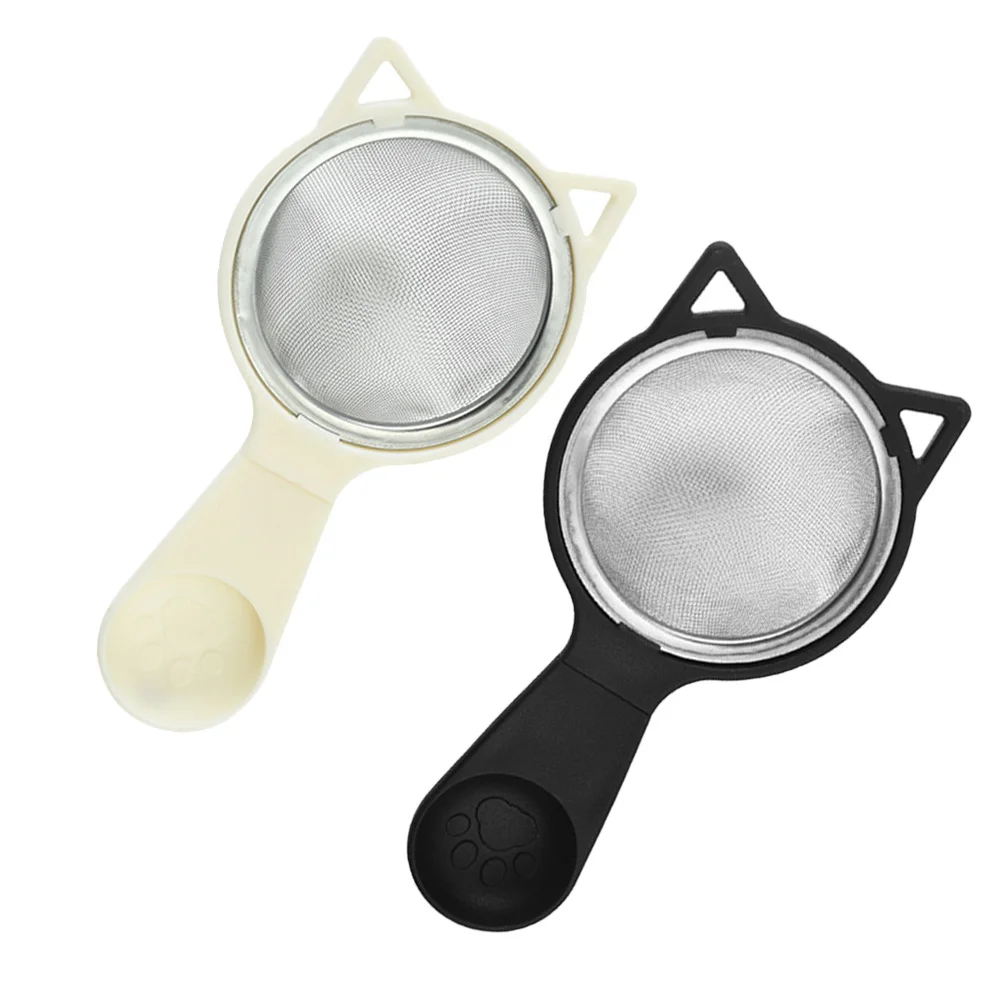 

2Pcs Oil Residue Filter Multi-Functional Stainless Steel Flour Sifter Juicing Strainer Kitchen Skimmer Ladle Mesh Colander Spoon
