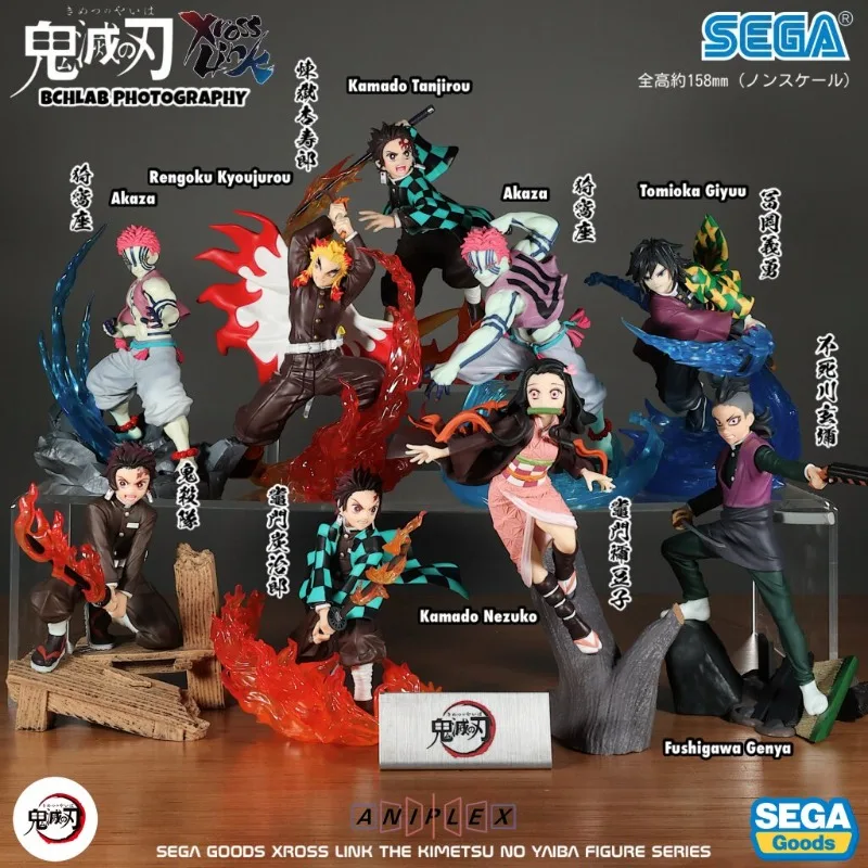 

In Stock Demon Slayer XROSS LINK Figure Set - Tanjiro Nezuko Giyu & Akaza Prize Figures, Official Anime Collectible Model Gift