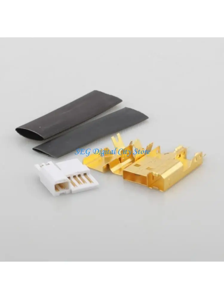 

U75B Gold Plated USB Connectors Type A+B Charging Plugs Welding Cable Decoders Adapter