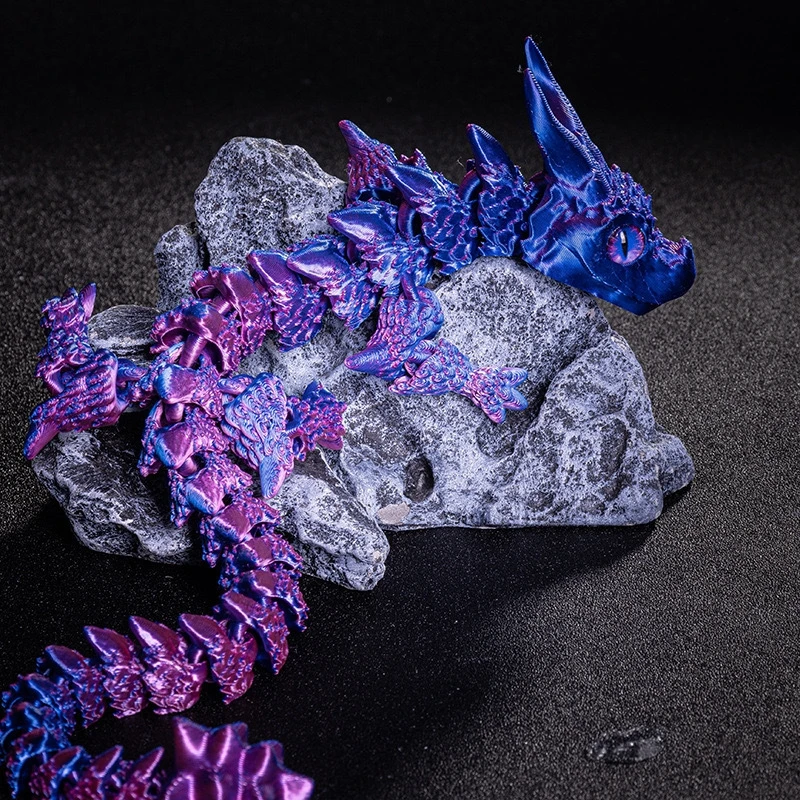 joint Movable Dragon 3d Articulated Perfect Radiant Printed Crystal Fidget Toy Dragon Micro Landscape Garden Decoration