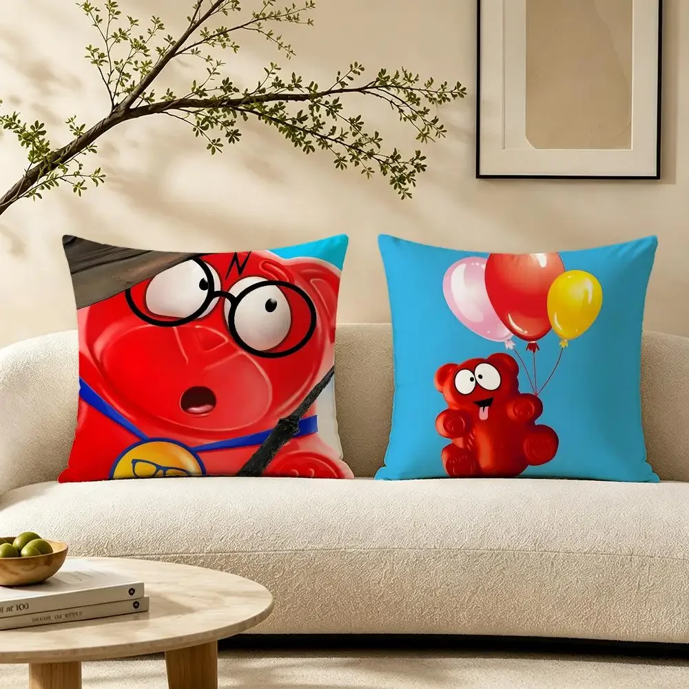 Jelly Bear Valera Cushion Cover Pillow Short Plush Warm CreamStylel Cushion for Living Room Bedroom Sofa Ideal for Gifting