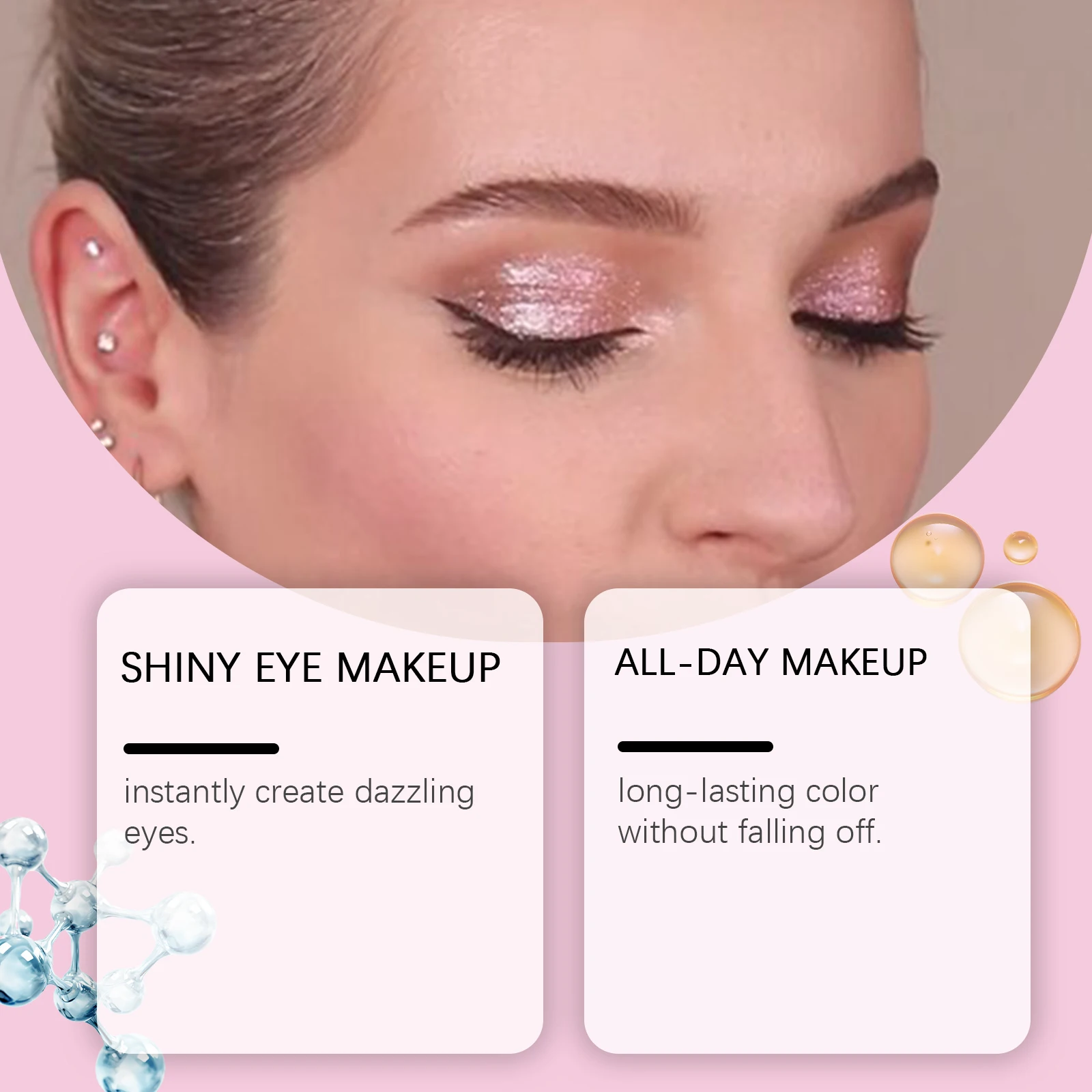 Sombra de ojos líquida nacarada, larga duración, resistente al agua, brillo líquido, brillo fino, alto brillo, cobertura uniforme, maquillaje de ojos, regalo de fiesta