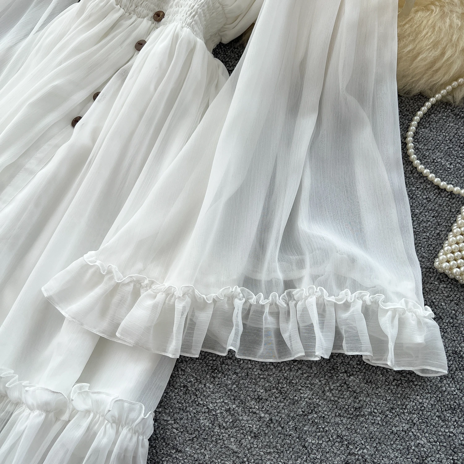 2025 ฤดูร้อนBodycon Flareแขนเสื้อจีบชุดเซ็กซี่ปิดไหล่Elegant Evening Partyผู้หญิงแฟชั่นVINTAGE Vestidos
