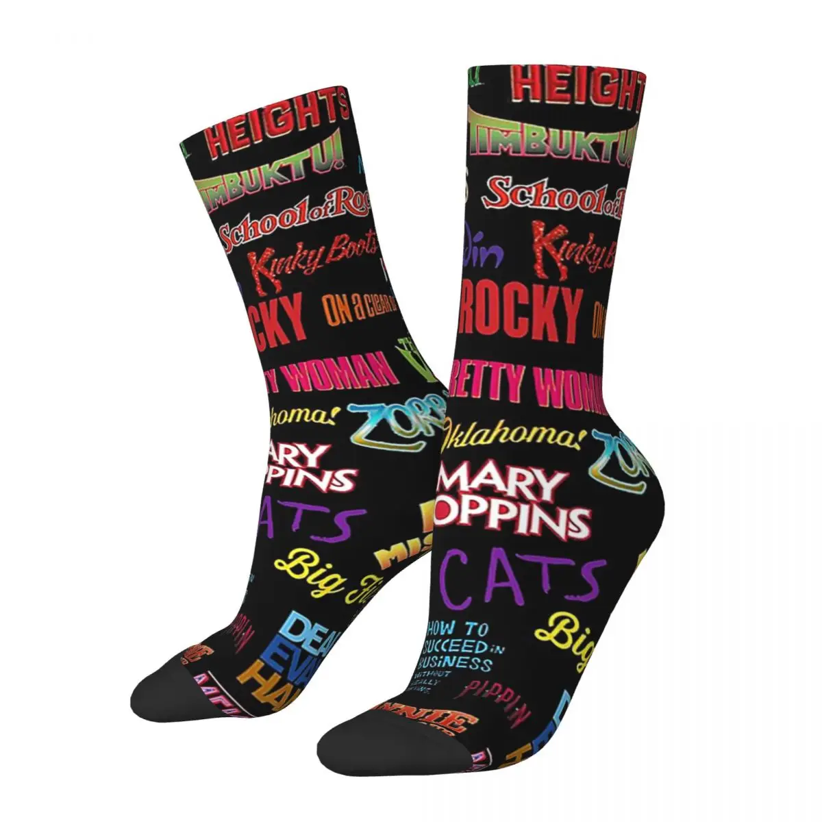 Broadway Musicals Socks Harajuku Super Soft Stockings All Season Long Socks Accessories for Man's Woman's Christmas Gifts