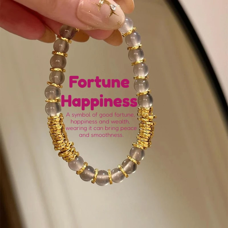 

Натуральный ледяной прозрачный халцедон, спиральный браслет, бусины для женщин и мужчин, амулет, удача, счастье, серый агат, ювелирные изделия ручной работы