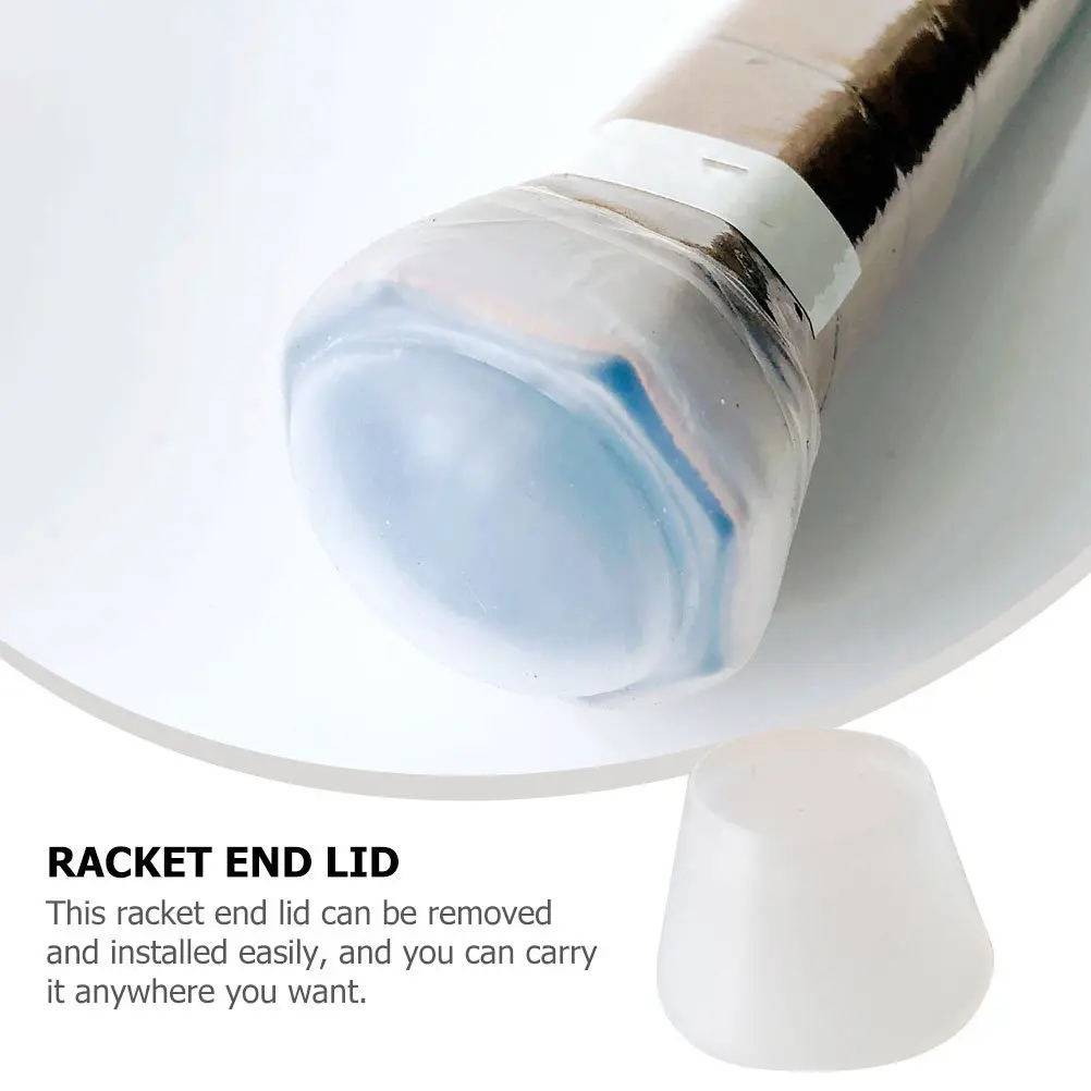 

Non-Slip Silicone Racket Bottom Hat for Tennis Shock Absorption End Cover Comfortable Lightweight Portable Racquet Protection