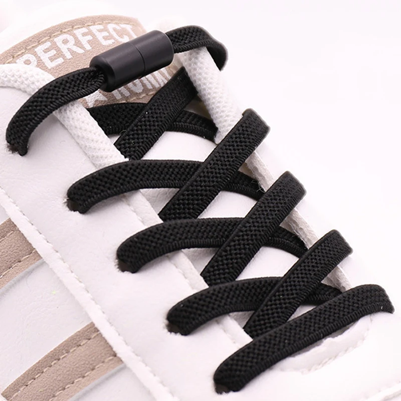 New Elastic Stretch No Tie Shoelaces Metal Lock Shoe Laces for Sneakers Casual Shoes Running Shoes 1Pair/3Pair