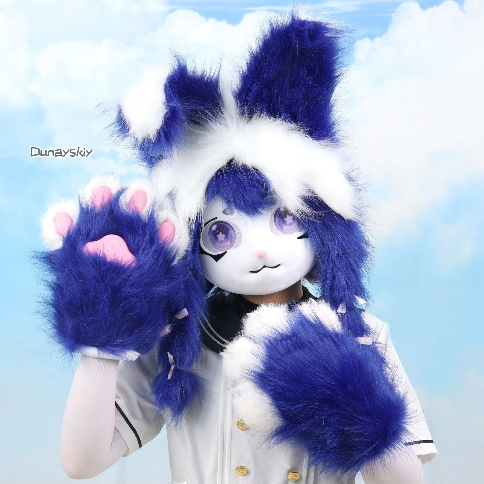 New Fursuit Mask Furry Cosplay Kigurumi Bunny Doll Ears Headwear Cute Lolita Kig Head Anime Animal Costume for Adults Kids
