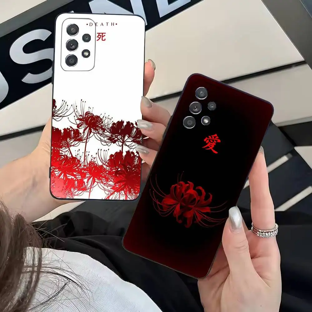 

Red Spider Lily Flower Phone Case For Samsung Galaxy A13,21s,22,31,32,52,53,71,80,A91 Soft Black Shell