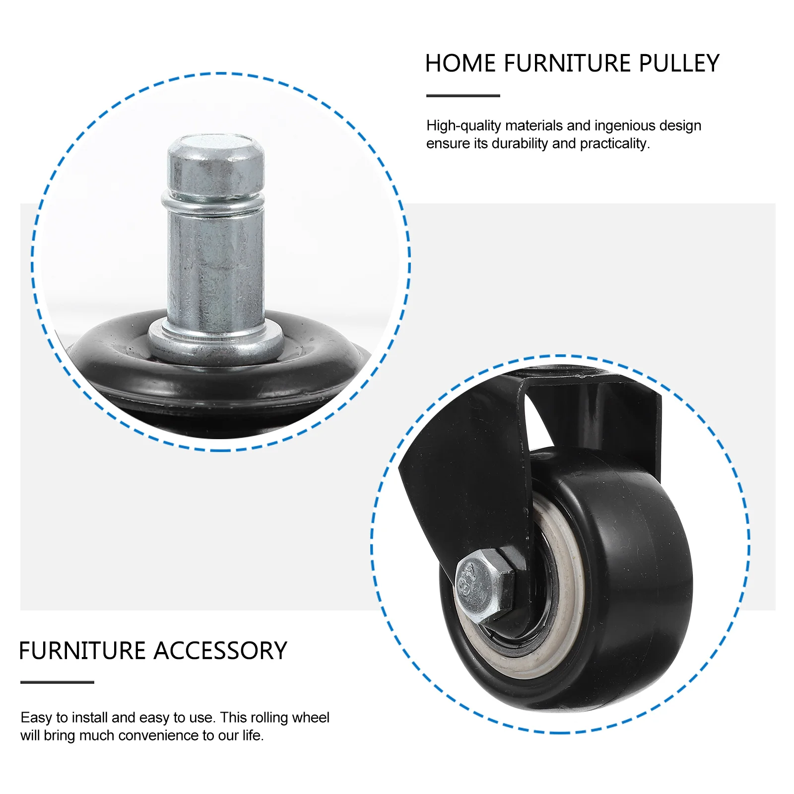 5 Pcs Boss Chair Caster Home Furniture Pulley Cabinet Universal Wheel Office Wheels Omni-direction Table Swivel