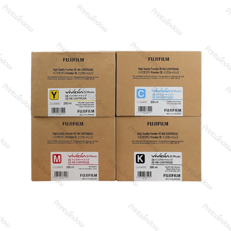 Original Ink Cartridge Set CMYK for Fujifilm DE-100 DE100-XD DryLab Printer Dry Mini-Lab