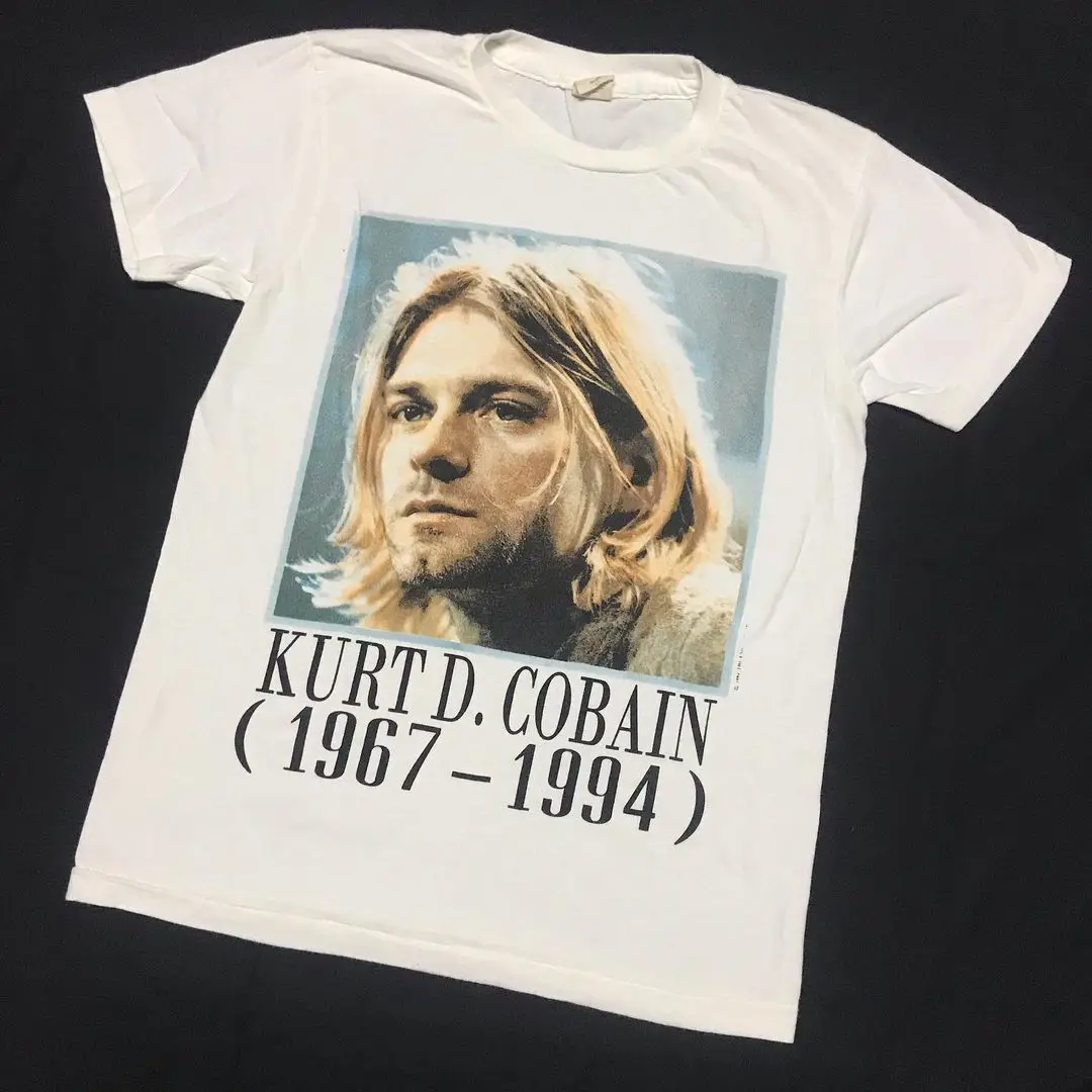 شخصية العصرية العلامة التجارية الرجال والنساء شارع العليا قصيرة الأكمام كورت كوبين تنوعا نصف كم فضفاض تي شيرت طباعة