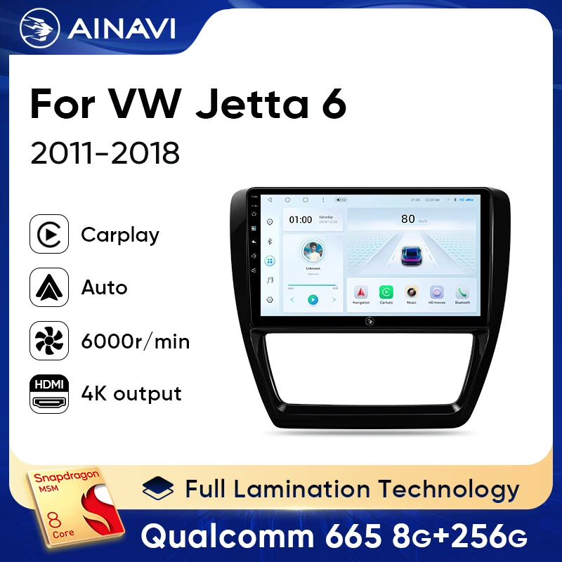 

Ainavi Car Multimedia For VW Volkswagen Jetta 6 MK6 2011-2018 Wireless Carplay Android Auto Car Radio Autoaudio HDMI GPS 2din