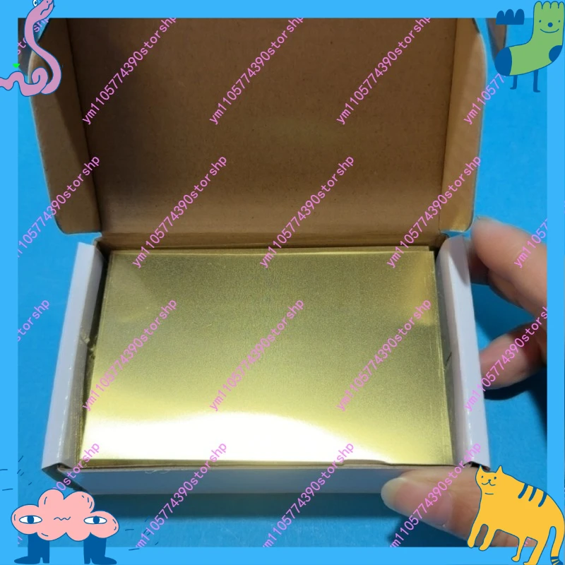 100*65mm Brass Hull Cell Cathode Panel, 0.2/0.3mm Single Side Film Coated Haring Sheet Electroplating Lab Replacement Spare