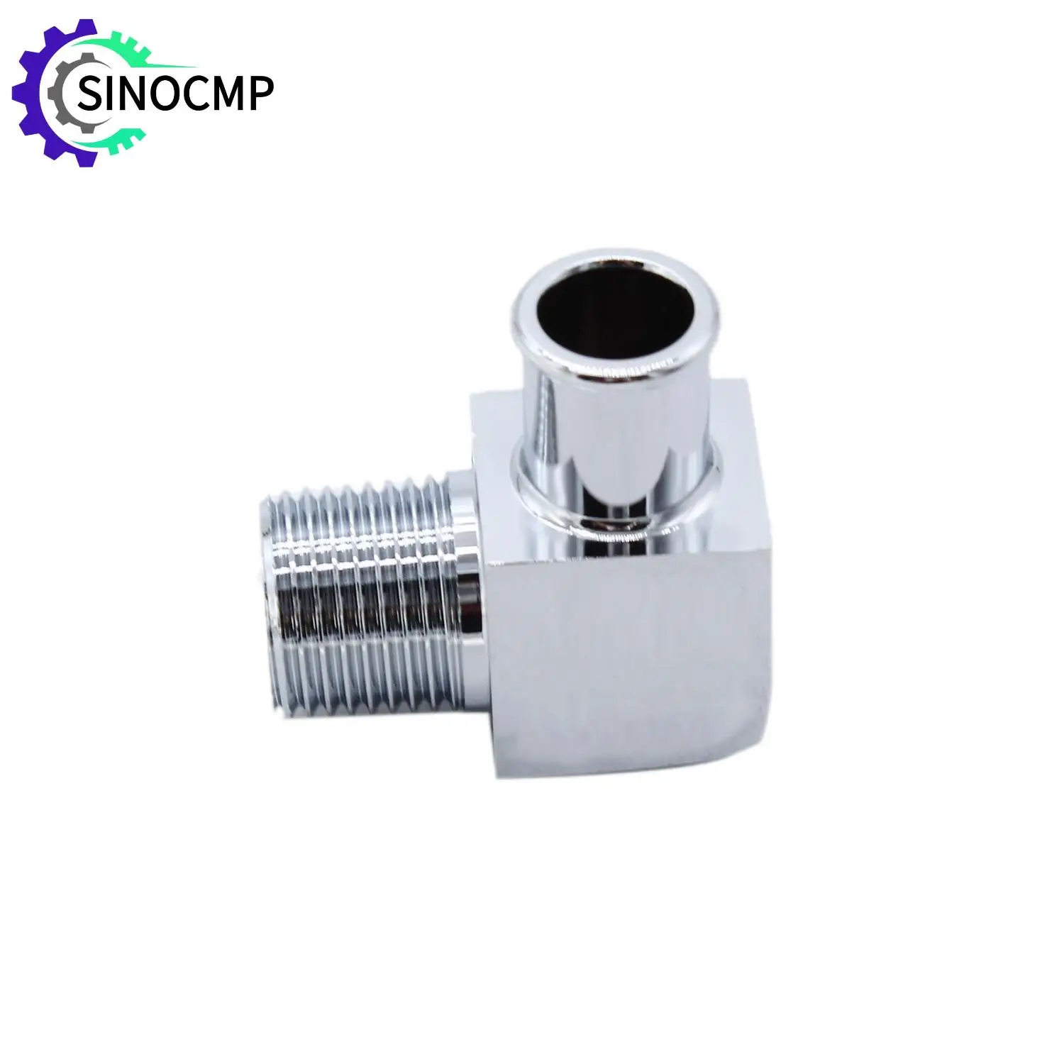

90 Deg Heater Hose Fitting 5/8" 1/2" Npt Hose Barb Chrome Billet Aluminum For Universal Water Pumps Intake Manifolds Engine Part
