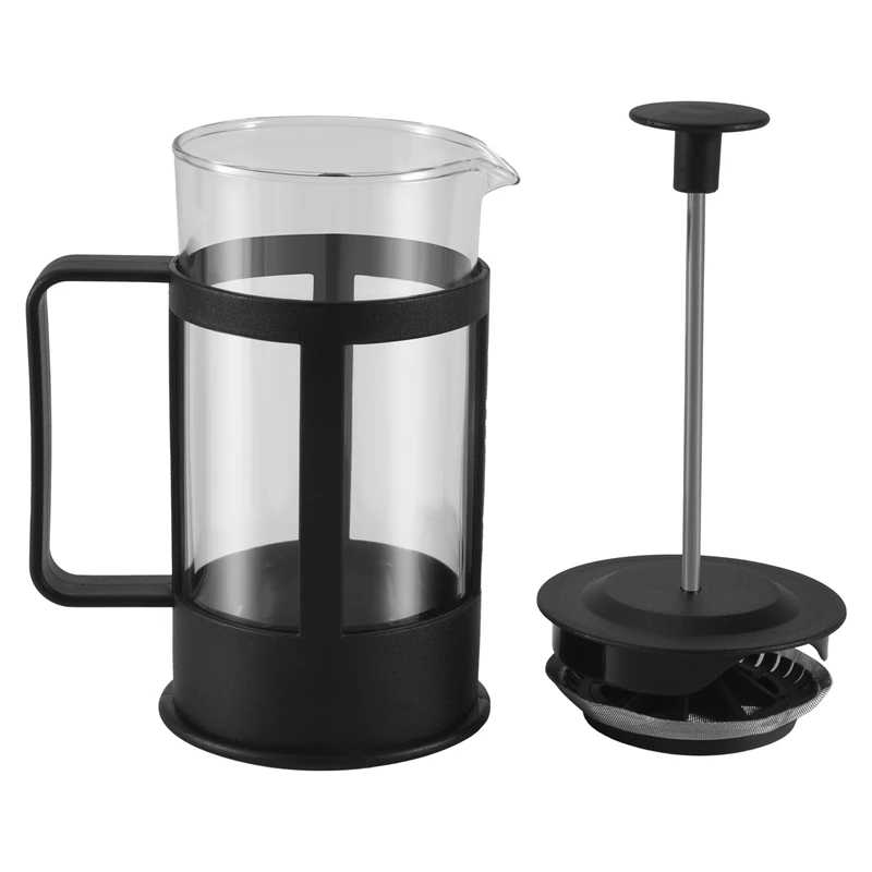 French Press Coffee & Tea Maker 12Oz, Thickened Borosilicate Glass Coffee Press Rust-Free And Dishwasher Safe