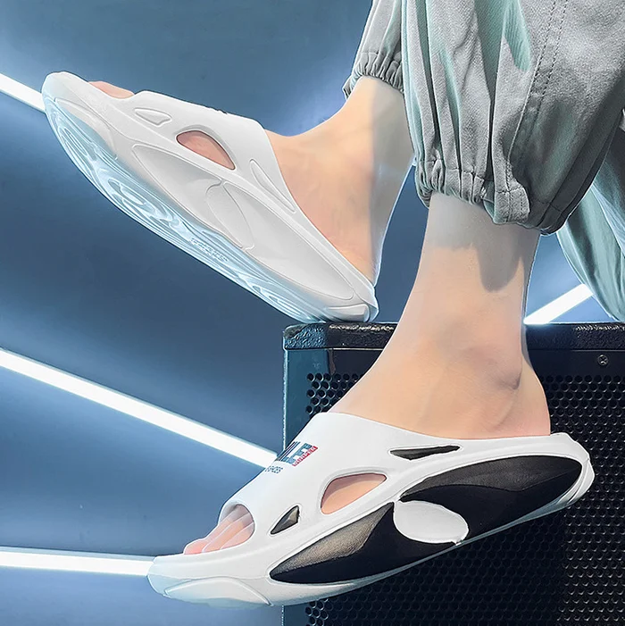 Corrediças de EVA Youpin masculinas resistentes ao desgaste, chinelos de praia macios ao ar livre, chinelos com conforto doméstico, moda verão, nova, 2023