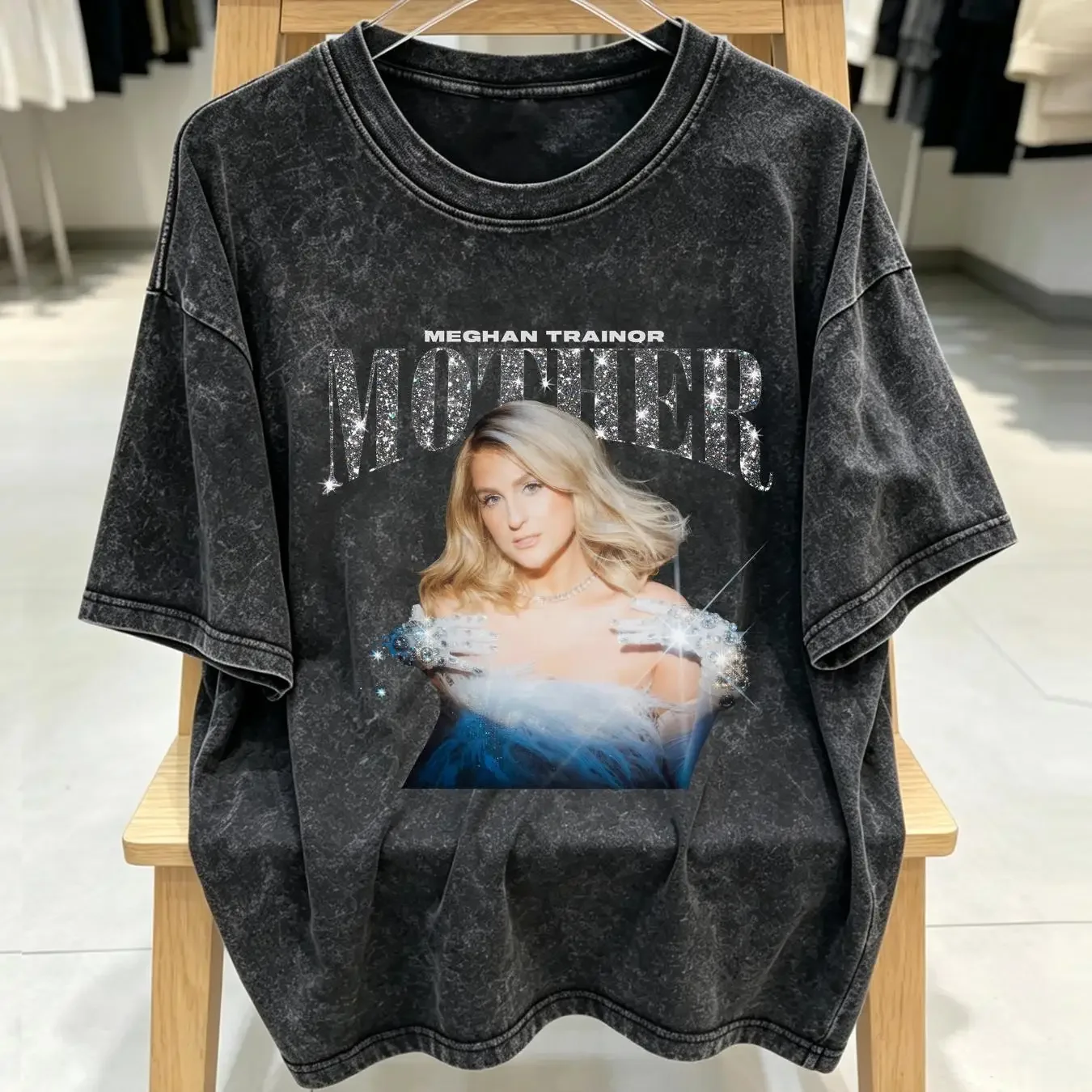washed T Shirt hOT nEW mEGHAN tRAINOR mOTHER sIGNATURE bLACK s TO 5xl gIFT fANS hc722 vintage Washed Top For Everyday Wear