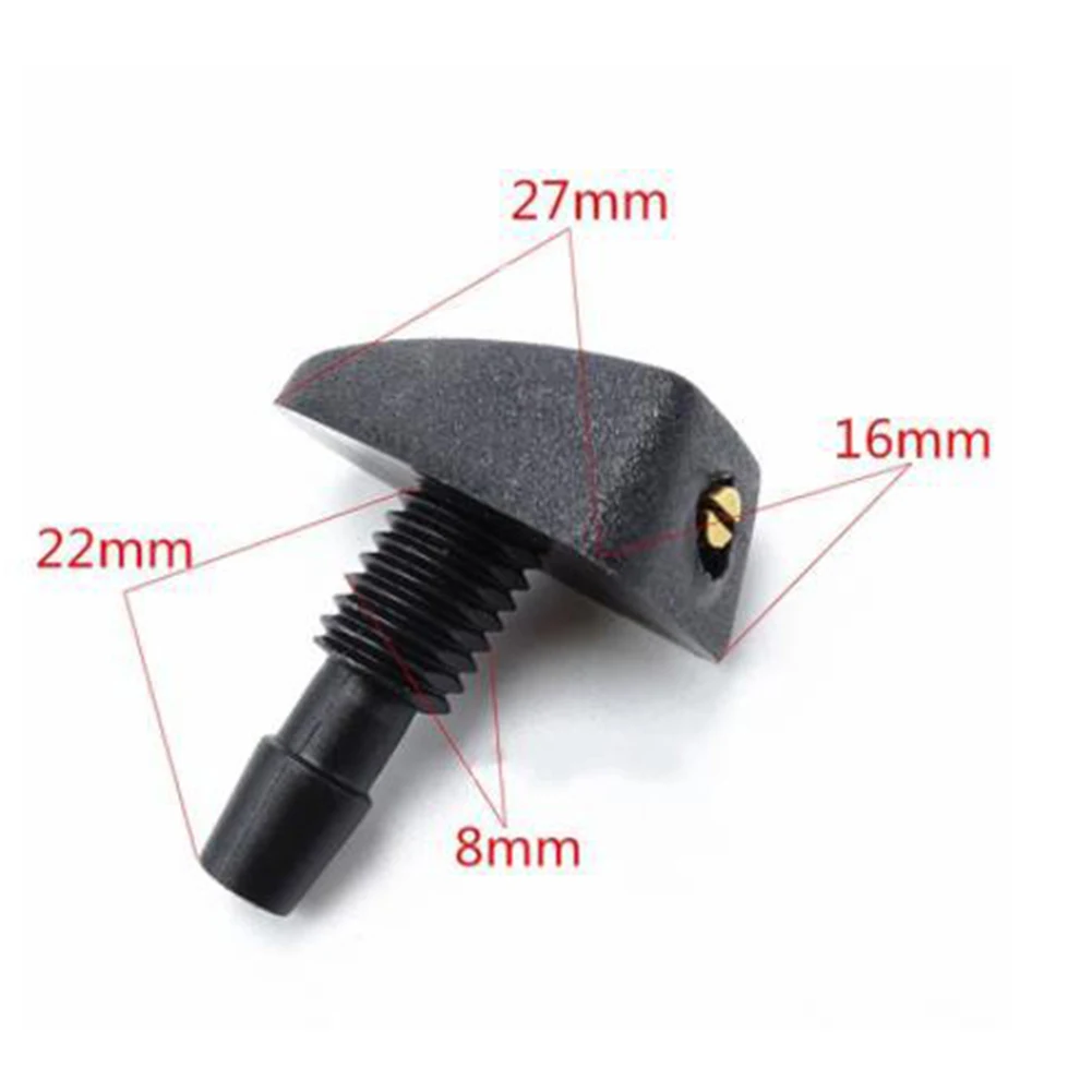 Plastic Front Windshield Washer Nozzle Front Windshield Washer Nozzle Windshield Washer Nozzle 360-degree Black Washer Nozzle