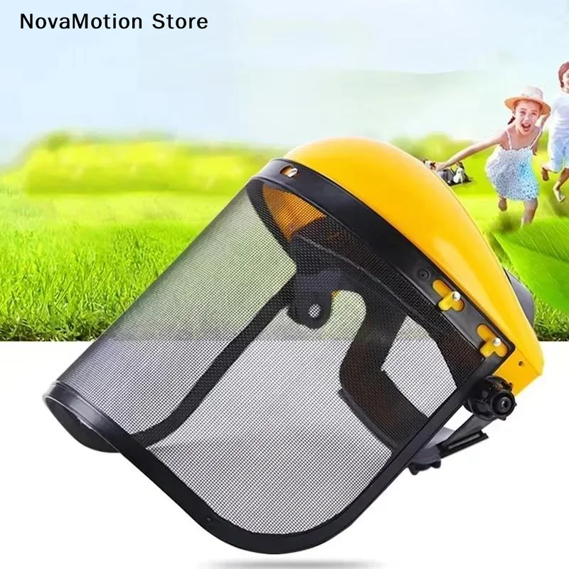 [NM]Garden Grass Trimmer Weed Wacker Safety Helmet Hat With Full Face Mesh Mask For Logging Brush Cutter Forestry Protection[NM]