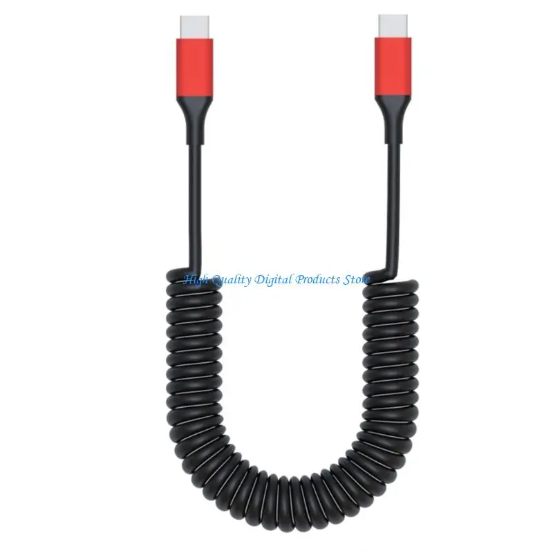 

U2JE Flexible Spring Coiled Type C Cable Line For Car Home Office Phone And Tablet