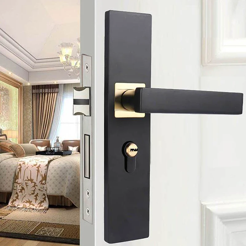 1 قطعة المنزل العالمي قفل الباب الحمام غرفة نوم قفل سبائك الألومنيوم مقابض الأبواب استبدال قفل الباب سلامة دائمة جودة عالية #6