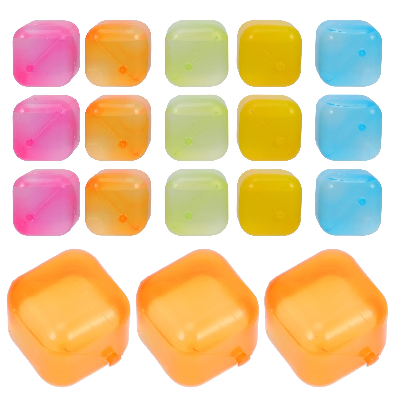 

24pcs Plastic Ice Cubes Reusable Mold Fake Refillable Freezable Kitchen Bar Tools Bartender Supplies Ice Cube Making
