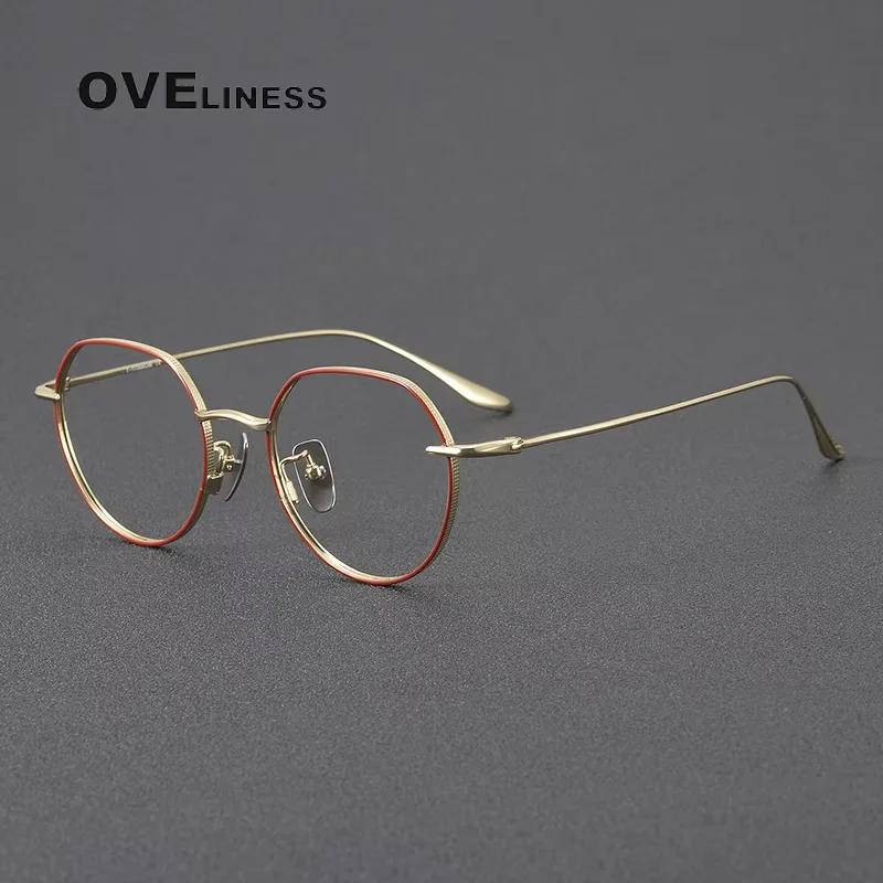 

Pure Titanium Glasses Frame Women 2025 Retro Round Eyeglasses frames Men Vintage Ultralight Eyewear spectacles