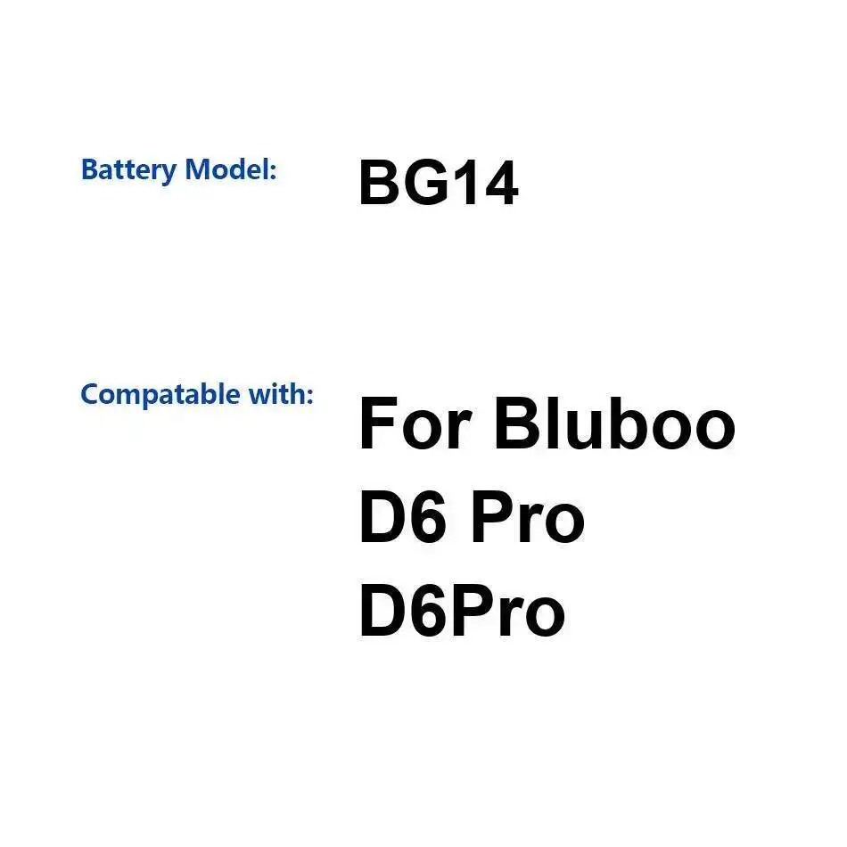 Батарея мобильного телефона 2700 мАч, надежная замена для Bluboo D6 Pro BG14 Батарея мобильного телефона 2700 мАч, надежная замена для Bluboo D6 Pro BG14