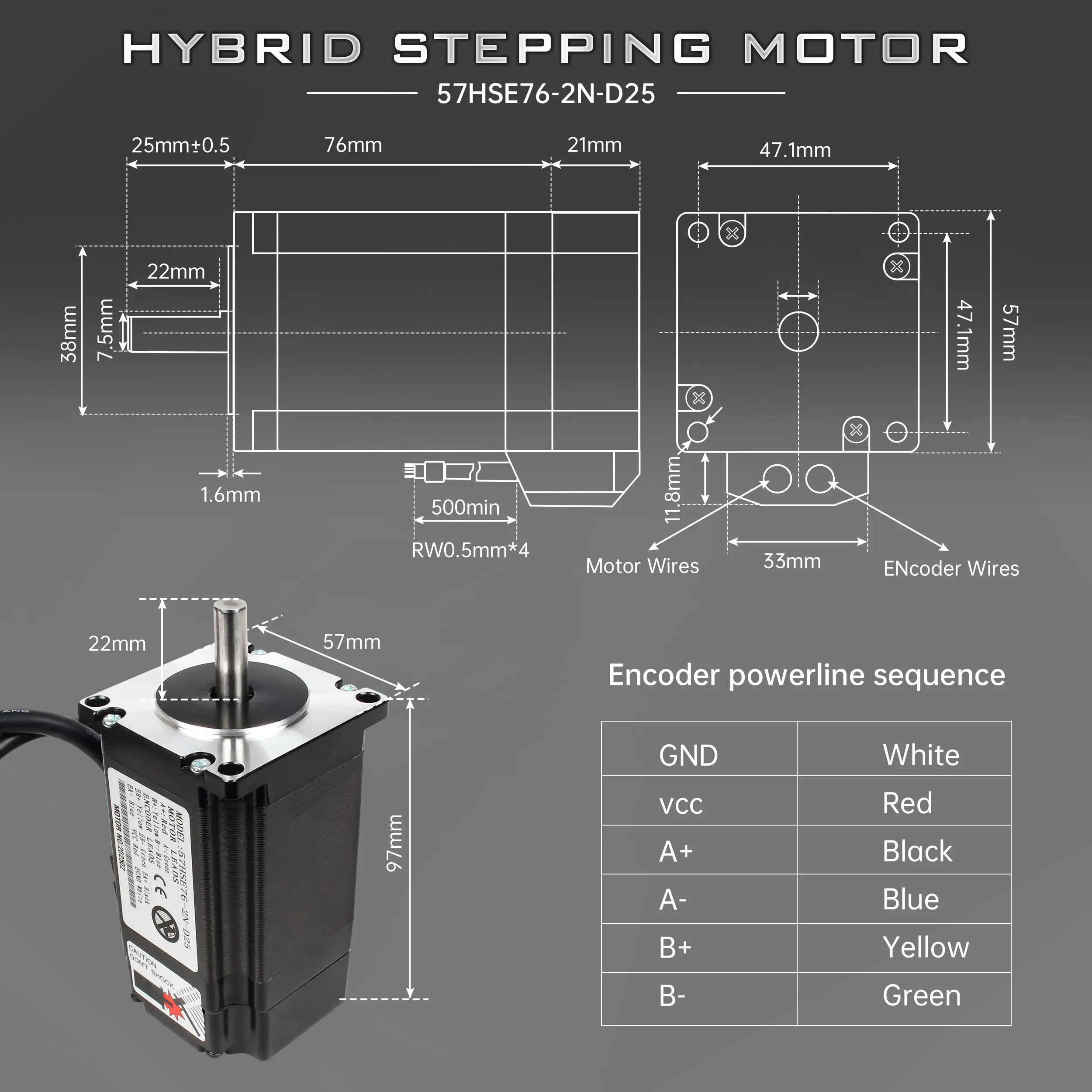 【ضريبة القيمة المضافة المجانية في الاتحاد الأوروبي】 مجموعات CNC 4 محاور Motion Mach3 Nema23 2N.m محرك سيرفو بحلقة مغلقة L88mm، محرك سيرفو هجين ثنائي الطور بقوة 350 وات 36 فولت