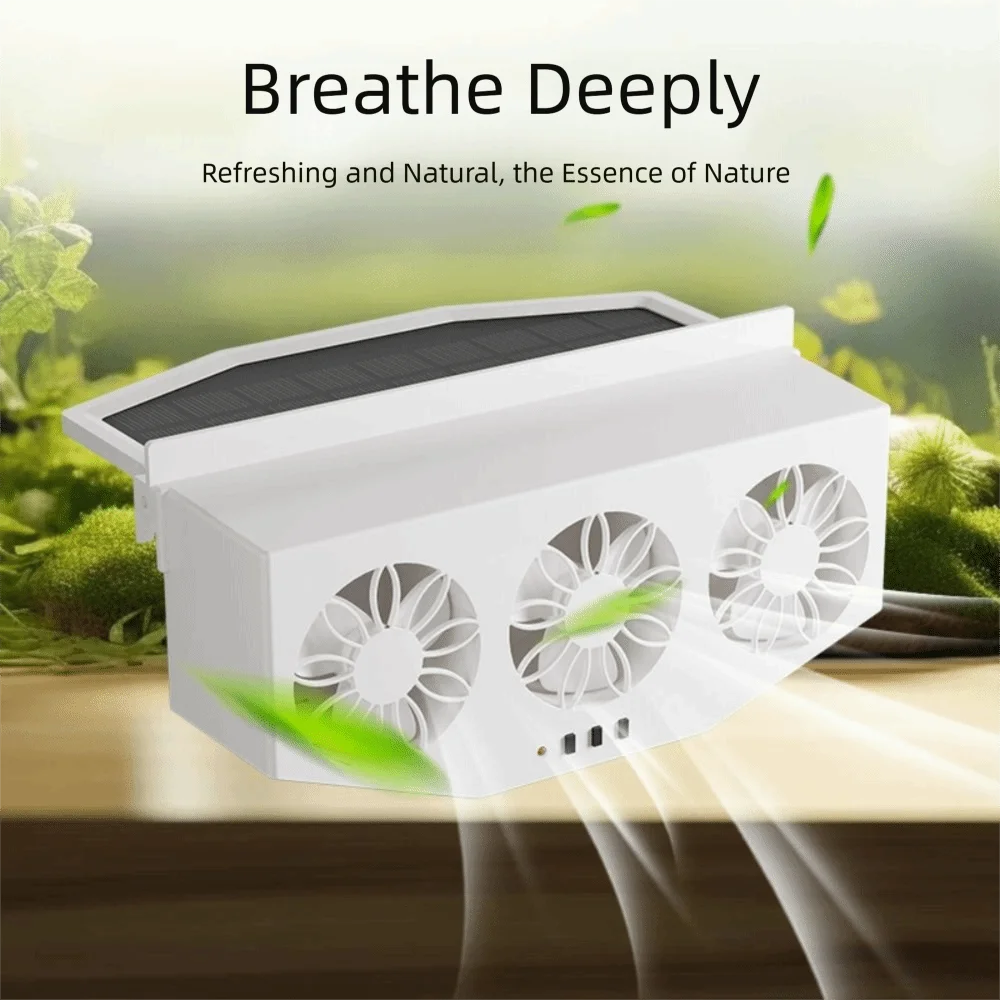 Solar Powered Solar Powered Car Ventilator Low Energy Consumption Eco-Friendly Window Ventilation Fan No Extra Power Supply