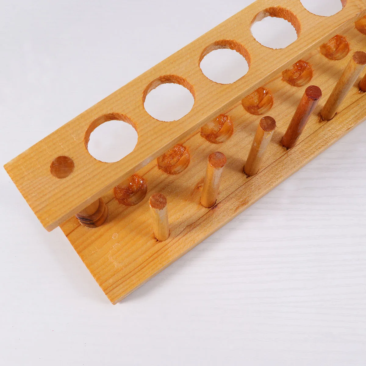

Wooden Test Tube Rack Holder 10 Holes High Quality Reusable Hand Washable School Laboratory Supplies Test Pipe Stand