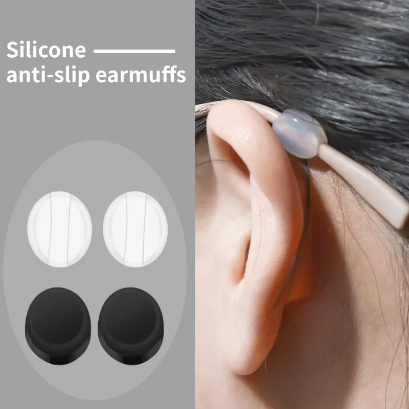 10Pairs Clear Round Silicone Glasses Leg  Antiskid Sleeve Grip Cover Fastener Ear Hook Elastic Earmuff Clear Eyewear Accessories