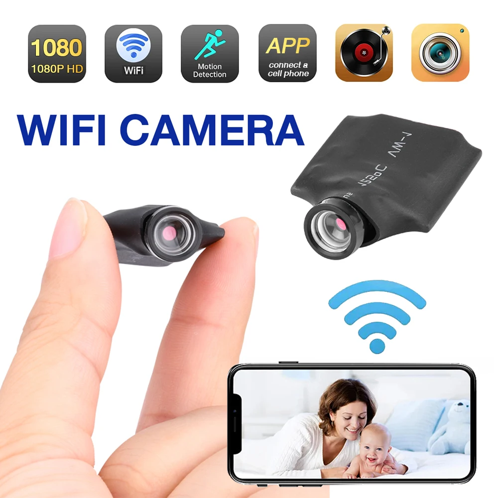Mini cámara WiFi 1080P HD, módulo inalámbrico portátil DIY, cámara P2P, grabadora de vídeo, detección de movimiento, videocámara pequeña de seguridad para el hogar