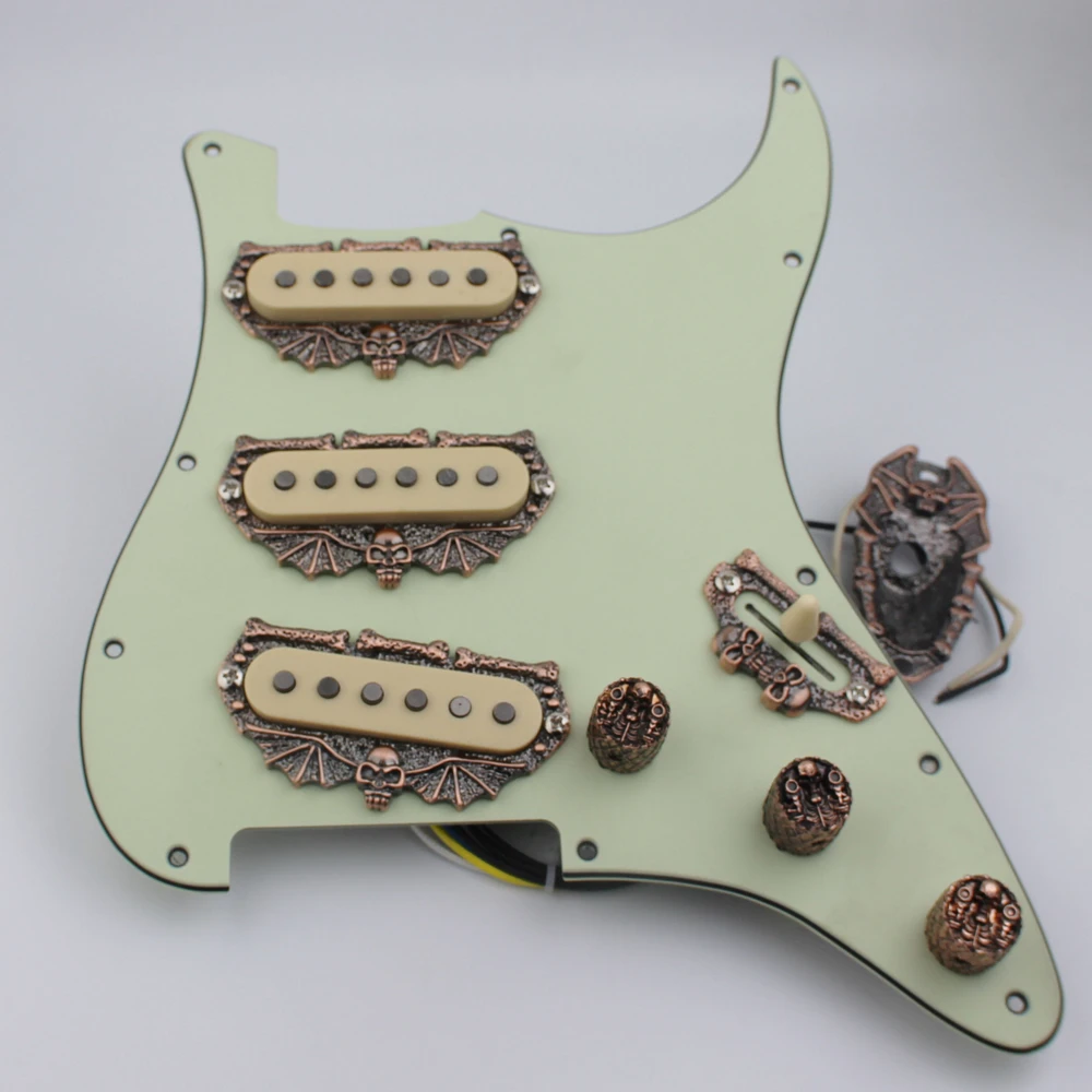 Electric Guitar Panel Assembly Three Single Pickup + Bronze Set Decoration