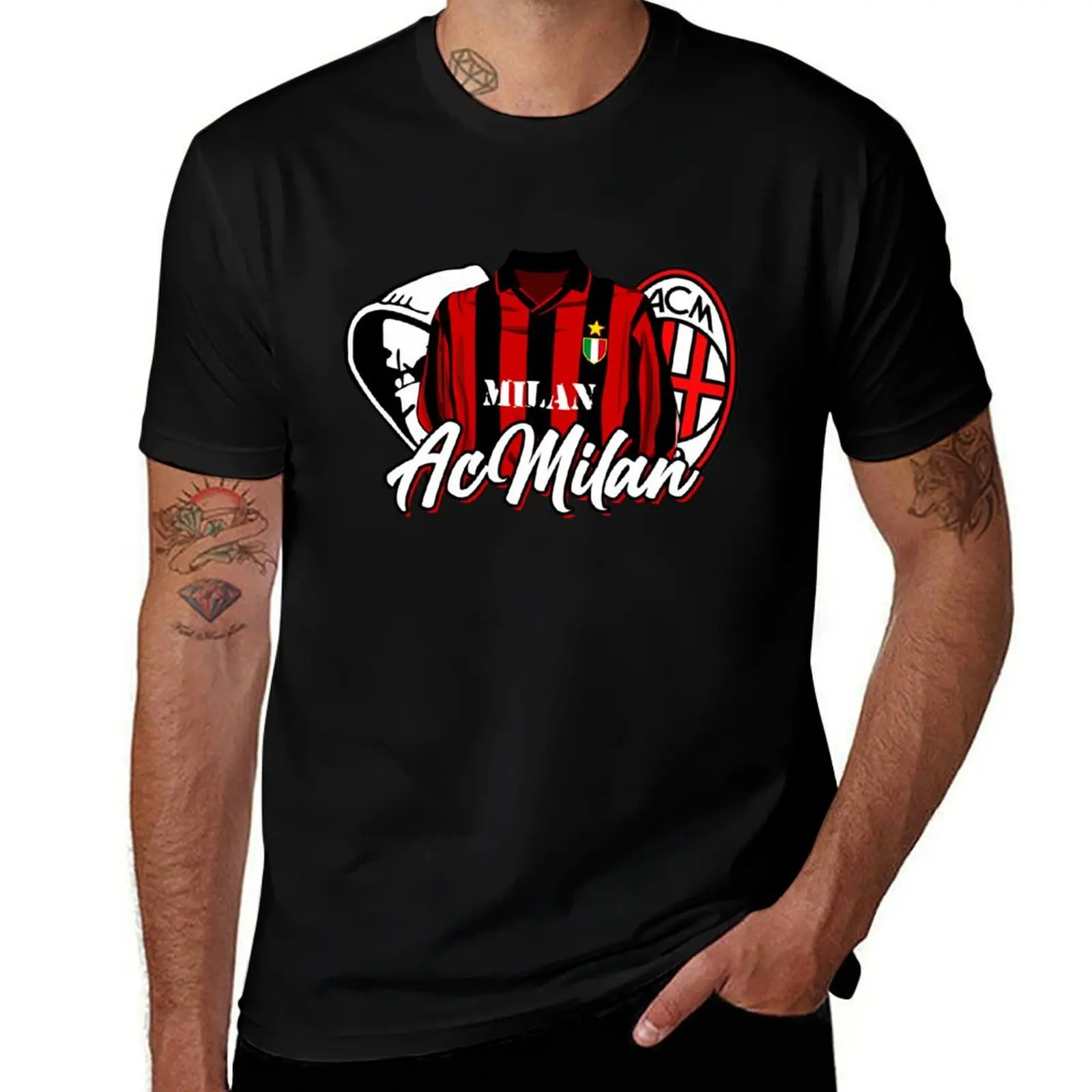 ac milan T-Shirt anime figures graphic t shirt vintage street wear designer shirts mens big and tall t shirts