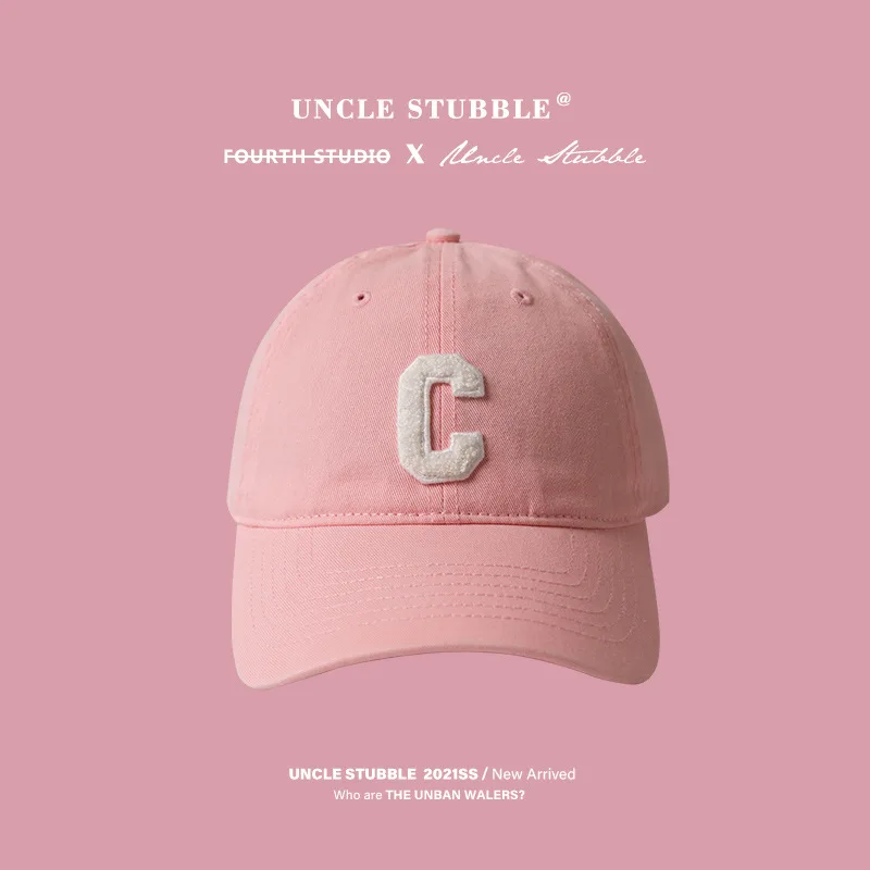 Chapeau de baseball brodé de lettres de mode pour les femmes, chapeau de bouton rose pour les femmes, chapeau de baseball réglable en coton