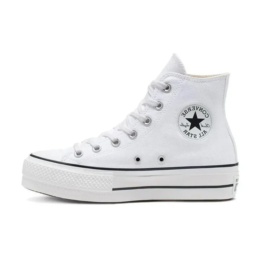 Converse All Star Lift High Top Muffin Bottom Classic Hundred Casual Non-slip High Top Canvas Women's Shoes Premium White