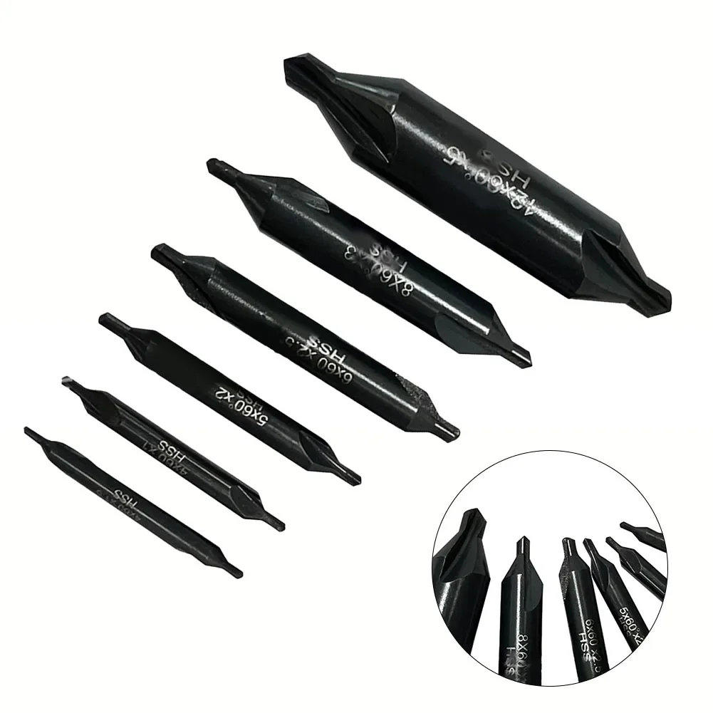 

6pcs HSS Lathe Combined Tool Bit 5/3/2.5/2/1.5/1mm Countersink Tackle Center Spotting Drill Mill Power Tool Accessories