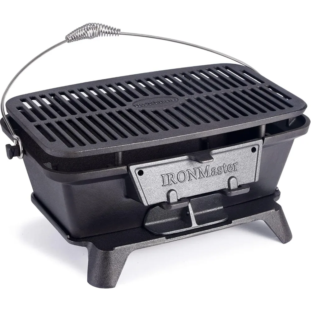 

IronMaster Hibachi Grill Outdoor - Small Portable Charcoal Grill, 100% Cast Iron, Japanese Yakitori Tabletop Camping Grill