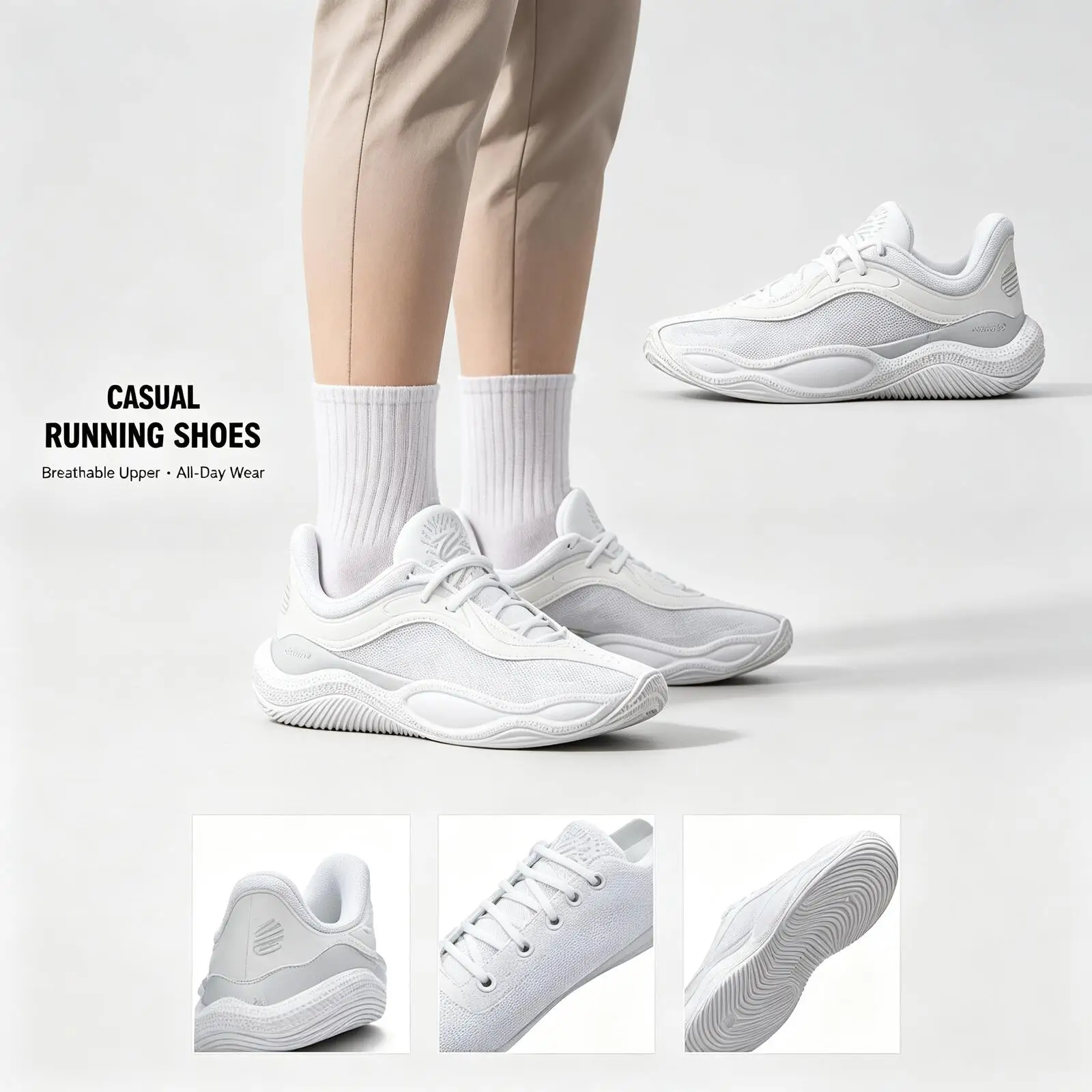 Under Armour Lightweight White Sneakers for Women Men Cushioned Casual Running Shoes Breathable Comfortable Daily Sports Shoes