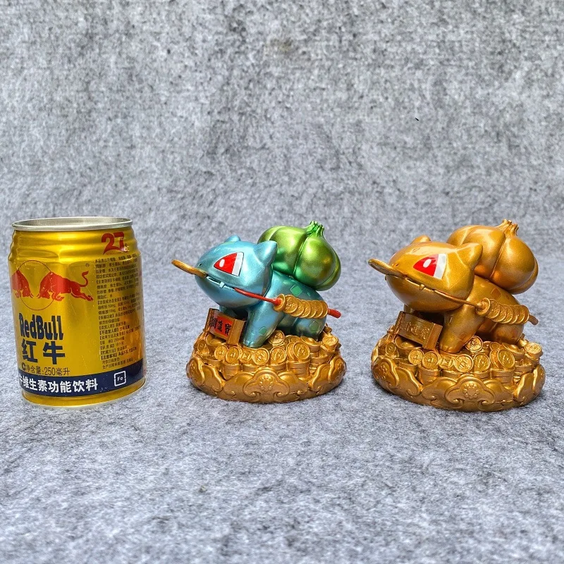 Pokémon Creative Lucky Fortune Bulbasaur Pet Golden Toad Hand-made Desktop Exquisite Decoration