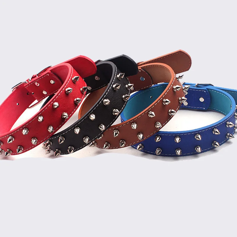 Pet Collar Punk Cowboy Style PU Fashion Willow Nail Collar Large Dog Specific Collar Pet Accessories